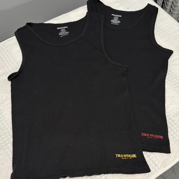 True Religion Black Tank Tops Set - Picture 1 of 5